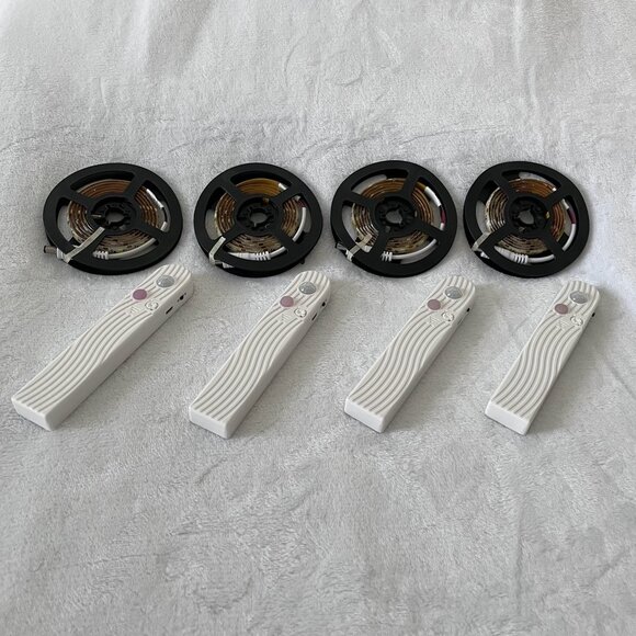 New 4 Pack Under Cabinet Lighting Strips, Motion Sensor Stairs Closet LED - Picture 1 of 5